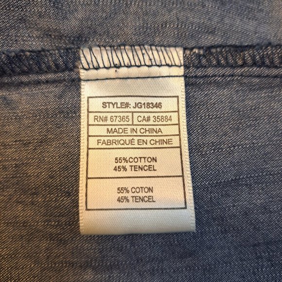 Jack BB Dakota Chambrey Button Front Long Sleeve Dress Size Small - Picture 7 of 9